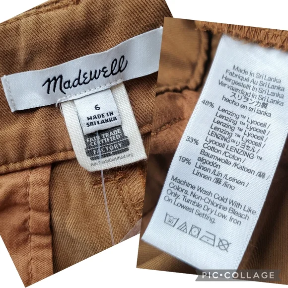 Madewell The Harlow Wide Leg Pants Acorn Brown NWT - Picture 10 of 13